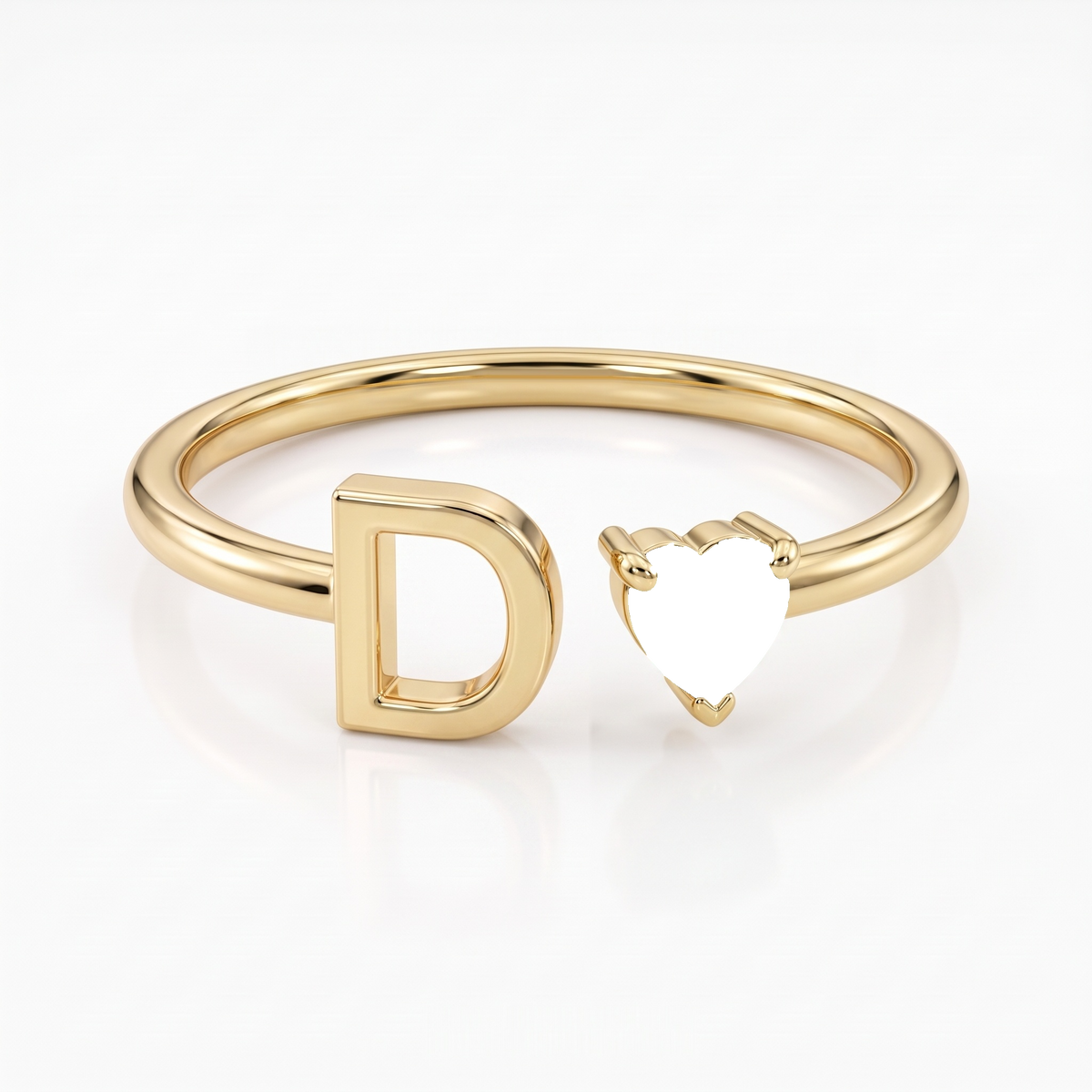 Adjustable Initial Birthstone Ring "Iris"