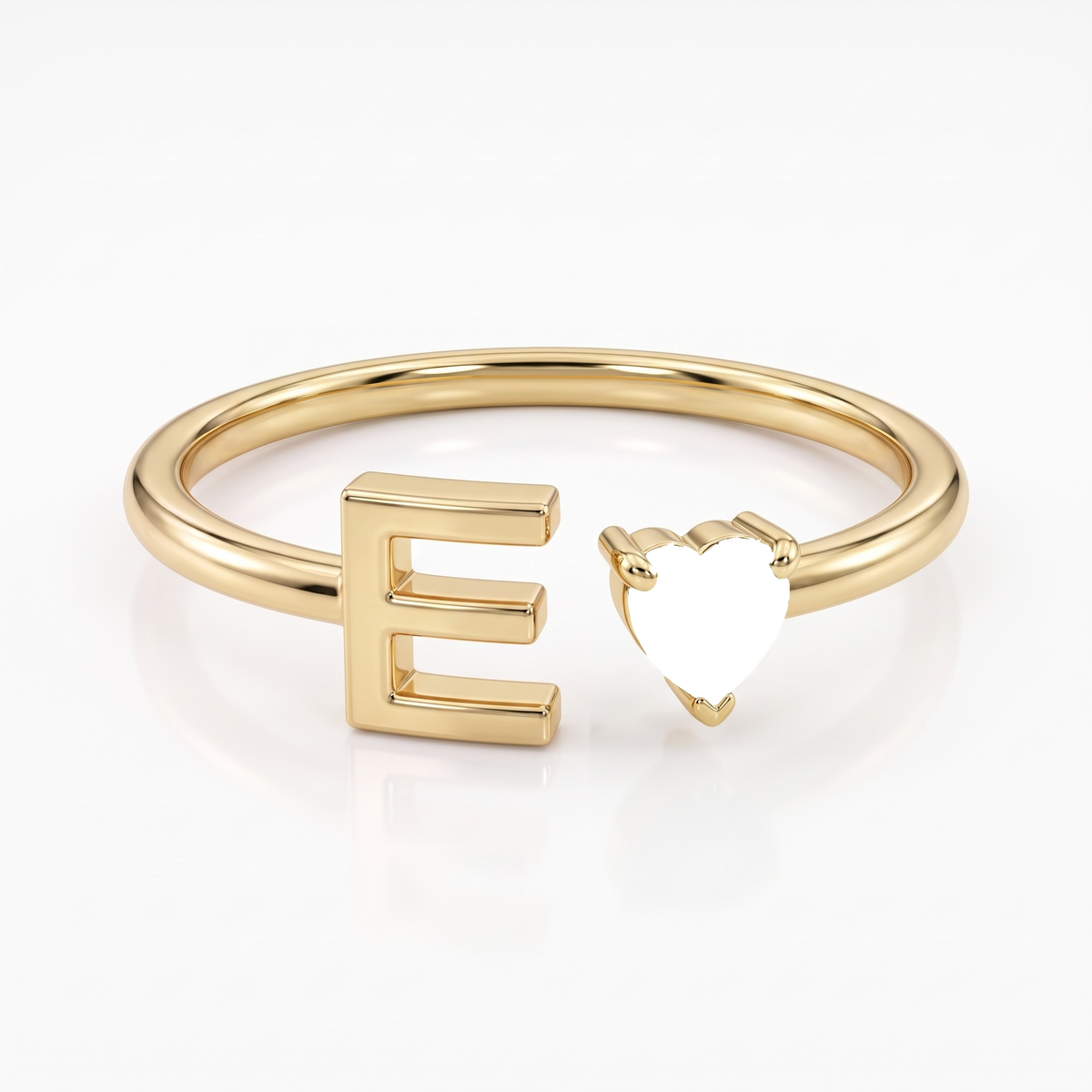 Adjustable Initial Birthstone Ring "Iris"