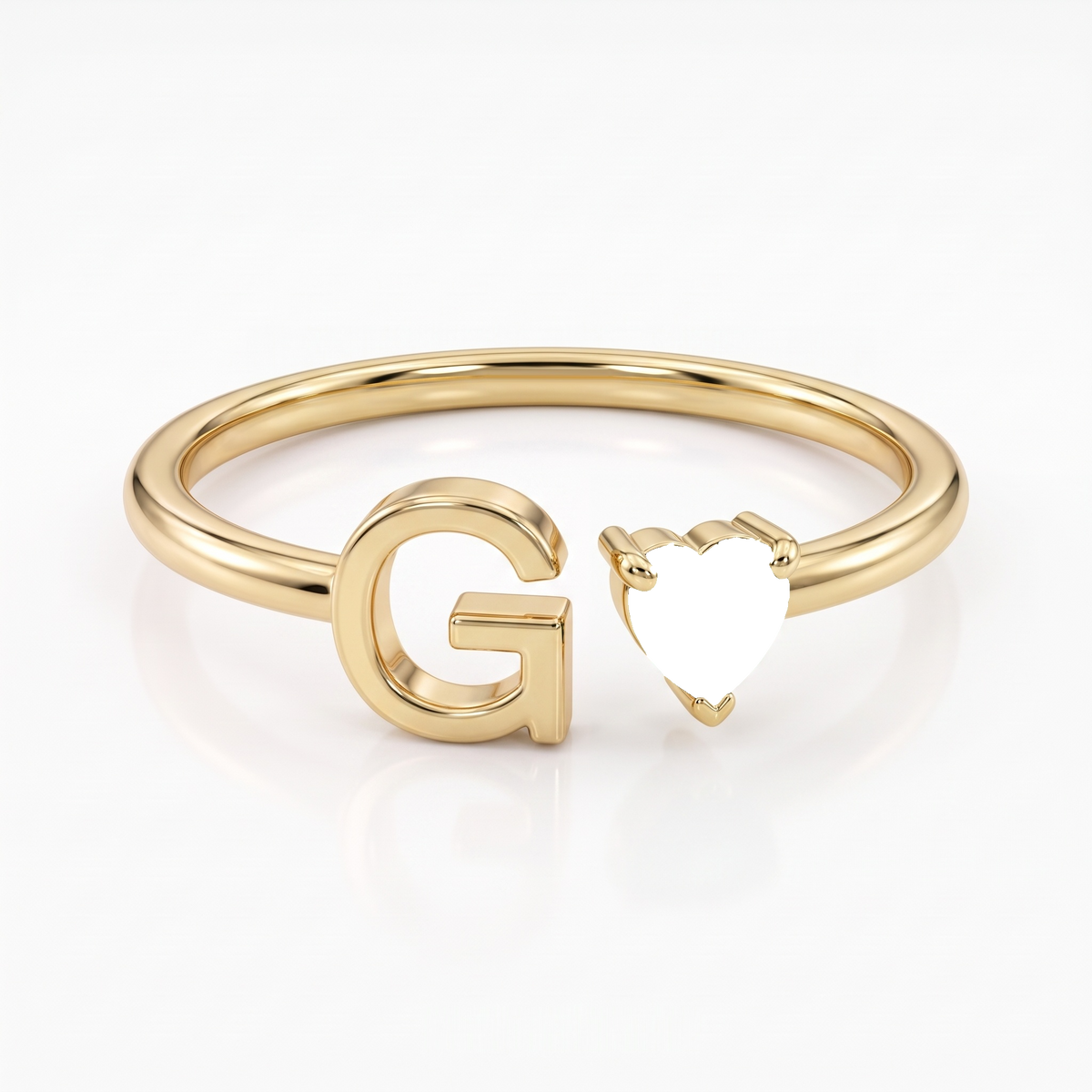 Adjustable Initial Birthstone Ring "Iris"