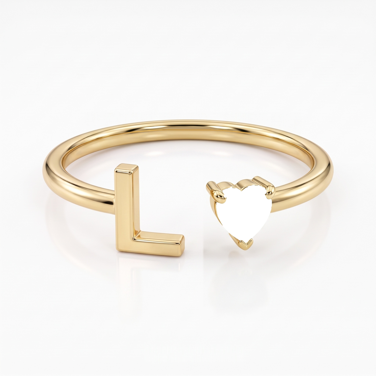 Adjustable Initial Birthstone Ring "Iris"
