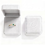 Adjustable Initial Birthstone Ring "Iris"