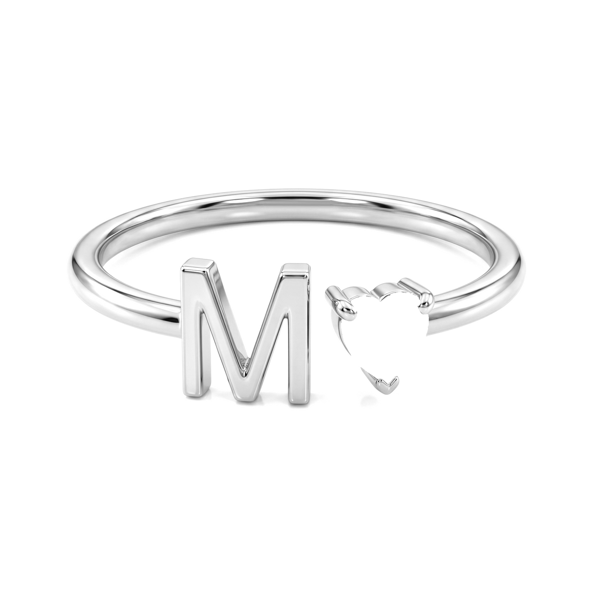 Adjustable Initial Birthstone Ring "Iris"