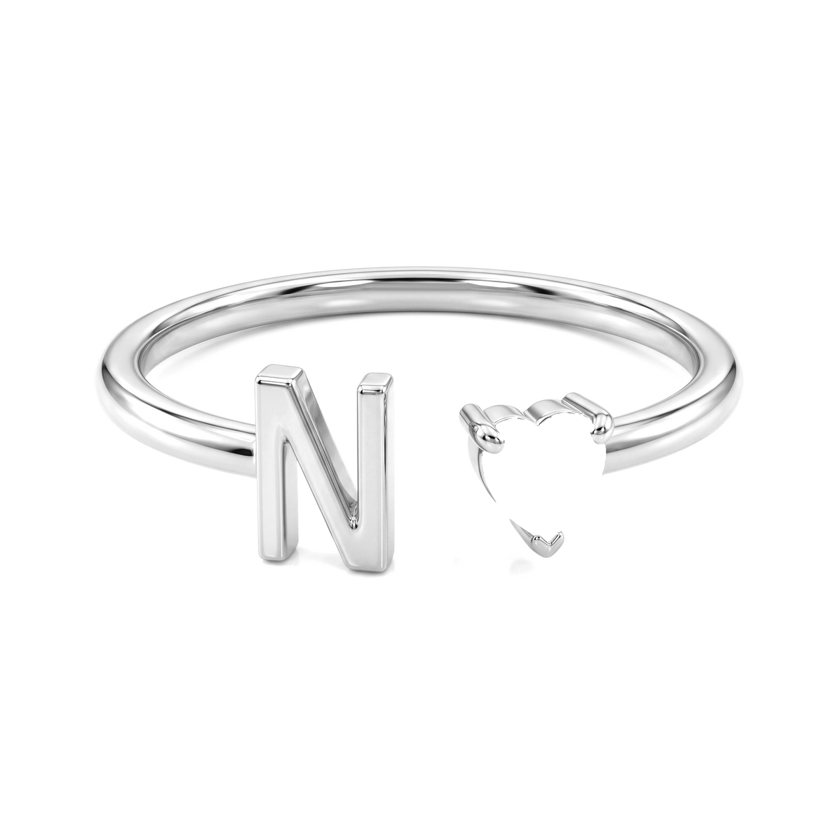 Adjustable Initial Birthstone Ring "Iris"