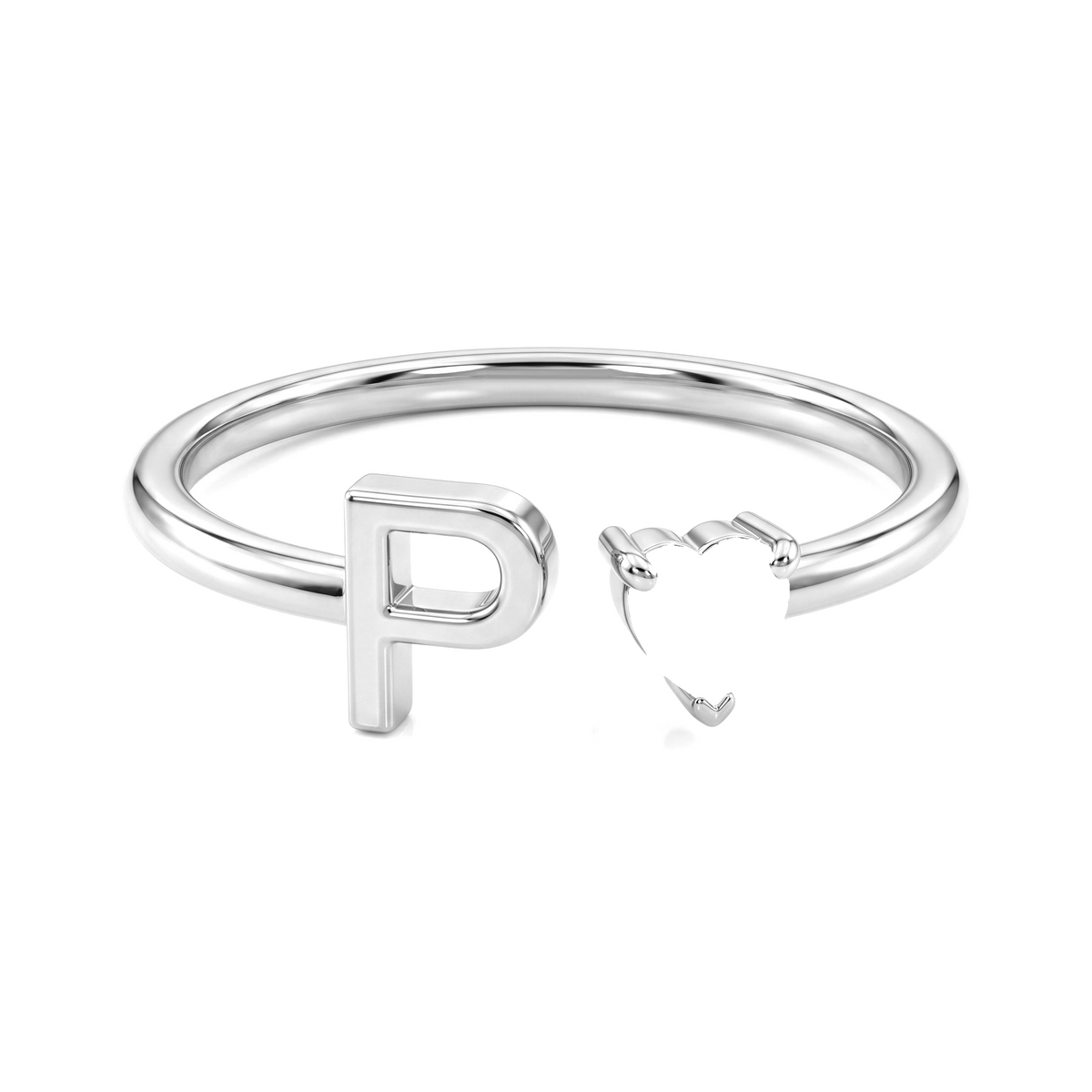 Adjustable Initial Birthstone Ring "Iris"